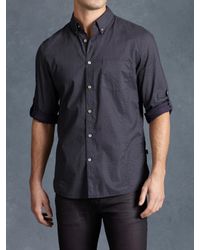 John Varvatos | Purple Cotton Abstract Rolled Sleeve Shirt for Men | Lyst