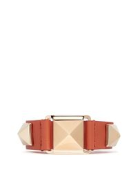 Valentino | Orange 'rockstud' Macro Leather Bracelet | Lyst