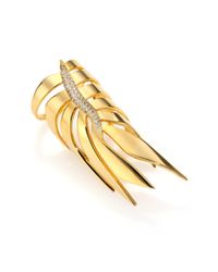 Eddie Borgo | Metallic Pave Crystal Frond Ring | Lyst