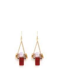 Scho | Red Electroplate Crystal Jade Dangle Earrings | Lyst