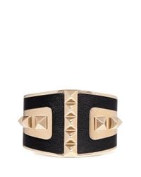 Valentino | Metallic 'Rockstud' Leather Cuff | Lyst