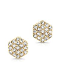 Anne Sisteron - 14kt Yellow Gold Diamond Hexagon Diamond Stud Earrings - Lyst