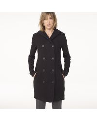 James Perse Black Double Breasted Hoodie Coat