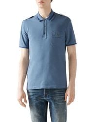 Gucci | Blue Cotton Piquet Polo for Men | Lyst