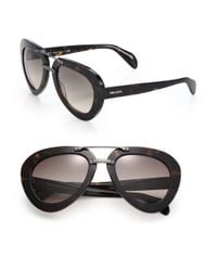 Prada | Black 52mm Pilot Sunglasses | Lyst