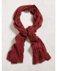 John Varvatos | Red Tie Dye Micro Plaid Scarf for Men | Lyst