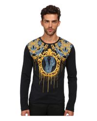 Lyst Versace  Jeans Long  Sleeve  Dripping Logo T shirt  in 