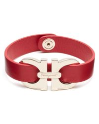 Ferragamo | Red Double Gancini Single Wrap Bracelet | Lyst