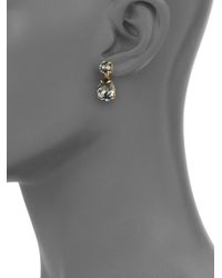 kate spade new york | Gray Fancy That Crystal Double-drop Earrings/grey | Lyst