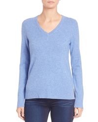 Saks Fifth Avenue | Blue Cashmere V-neck Sweater | Lyst