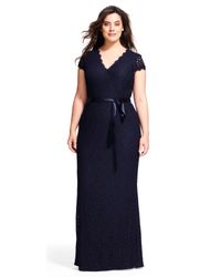 Adrianna Papell | Blue Shirred Jeweled Cocktail Dress (plus) | Lyst