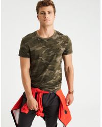 American Eagle Green Ae Camo T-shirt for men