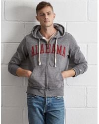 Tailgate Gray Men's Alabama Zip Hoodie for men