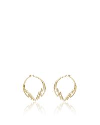 Venyx | Metallic Gold And Diamond Electra Hoop Earrings | Lyst