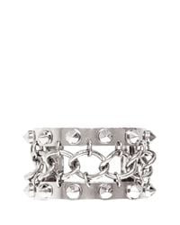Alexander McQueen | Metallic Skull Chain Studded Cuff | Lyst