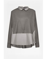 French Connection | Gray Fresh Jersey Shirt Jumper | Lyst