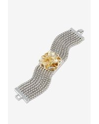 French Connection | Metallic Bracelet-multi Boxchain/flower | Lyst