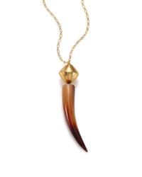 Nest | Brown Horn Tip Long Pendant Necklace | Lyst