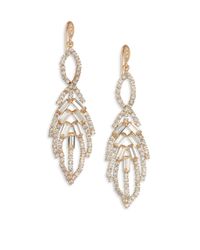 ABS By Allen Schwartz | Metallic Mixers Leaf Chandelier Earrings/goldtone | Lyst