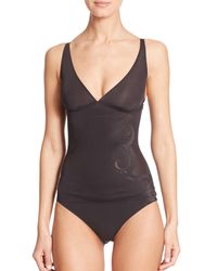 Spanx | Black Haute Contour Deco Deep Plunge Camisole | Lyst