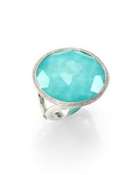 Ippolita | Metallic Stella Turquoise, Clear Quartz, Diamond & Sterling Silver Large Lollipop Doublet Cocktail Ring | Lyst