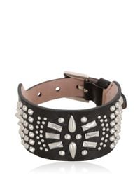Alexander McQueen | Black Studded Leather Bracelet | Lyst