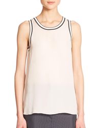Rag & Bone | Natural Dana Slit Silk Tank Top | Lyst