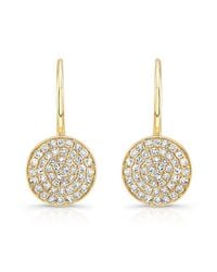 Anne Sisteron - 14kt Yellow Gold Diamond Disc Earrings - Lyst