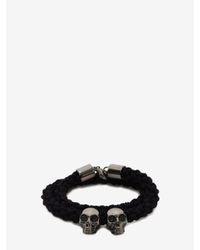 Alexander McQueen | Black Double Braid Bracelet for Men | Lyst