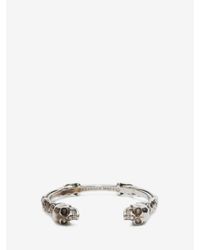 Alexander McQueen | Metallic Twin Textured Skull Bracelet | Lyst