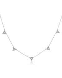 Anne Sisteron - Metallic 14kt White Gold Diamond Trinity Triangle Necklace - Lyst