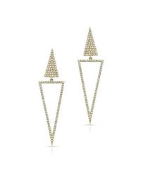 Anne Sisteron - Metallic 14kt Yellow Gold Diamond Open Triangle Drop Earrings - Lyst