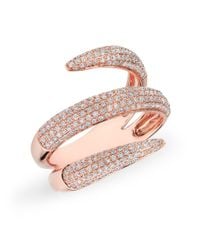 Anne Sisteron - Pink 14kt Rose Gold Diamond Claw Wrap Diamond Ring - Lyst