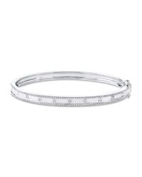 Anne Sisteron - Metallic 14kt White Gold Diamond Trimmed Bangle - Lyst