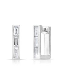 Anne Sisteron - Multicolor 14kt White Gold Baguette Diamond Square Huggie Earrings - Lyst