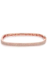 Anne Sisteron - Multicolor 14kt Rose Gold Half Diamond Square Bangle Bracelet - Lyst