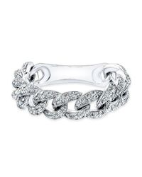 Anne Sisteron - Metallic 14kt White Gold Diamond Thin Chain Link Ring - Lyst