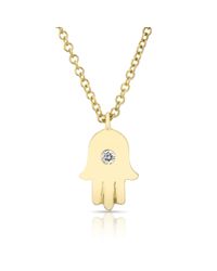 Anne Sisteron | Metallic 14kt Yellow Gold Hamsa Necklace | Lyst
