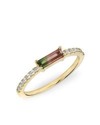 Anne Sisteron | Metallic 14kt Yellow Gold Watermelon Tourmaline Maddie Diamond Ring | Lyst