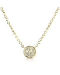 Anne Sisteron | Metallic 14kt Yellow Gold Diamond Mini Disc Necklace | Lyst