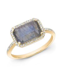 Anne Sisteron | Metallic 14kt Yellow Gold Labradorite Diamond Chic Ring | Lyst