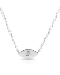 Anne Sisteron | Metallic 14kt White Gold Diamond Evil Eye Necklace | Lyst
