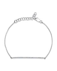 Anne Sisteron | Metallic 14kt White Gold Diamond Bar Bracelet | Lyst