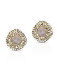 Anne Sisteron | Metallic 14kt Yellow Gold Diamond Slice Double Halo Stud Earrings | Lyst