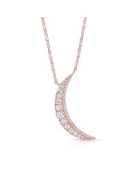 Anne Sisteron | Metallic 14kt Rose Gold Diamond Luna Necklace | Lyst
