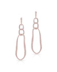 Anne Sisteron | Metallic 14kt Rose Gold Diamond Chain Link Earrings | Lyst