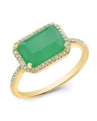 Anne Sisteron | Metallic 14kt Yellow Gold Chrysoprase Diamond Chic Ring | Lyst