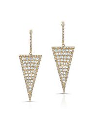 Anne Sisteron | Metallic 14kt Yellow Gold Diamond Slice Triangle Earrings | Lyst