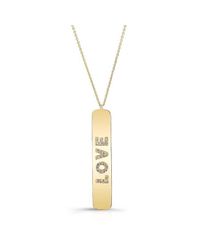 Anne Sisteron | Metallic 14kt Yellow Gold Diamond Love Tag Necklace | Lyst