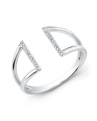 Anne Sisteron | Metallic 14kt White Gold Diamond Space Ring | Lyst